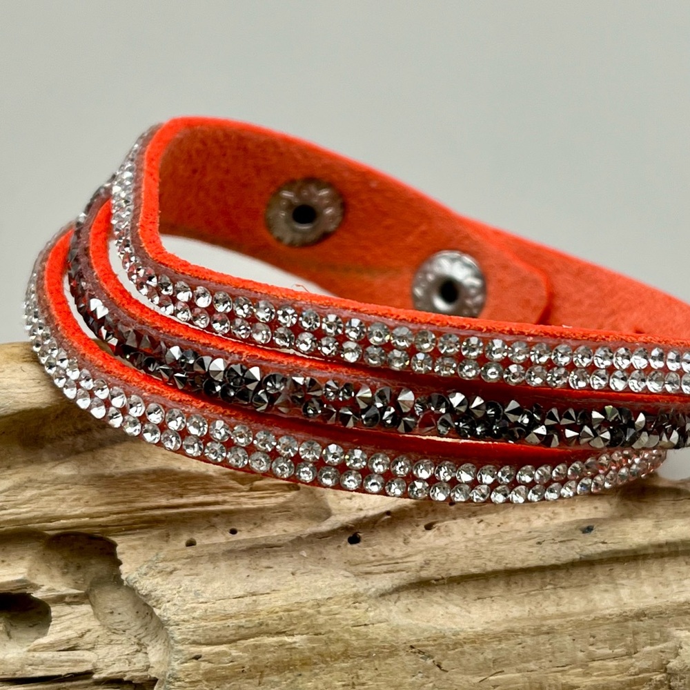 Orange Crystal Wrap Bracelet